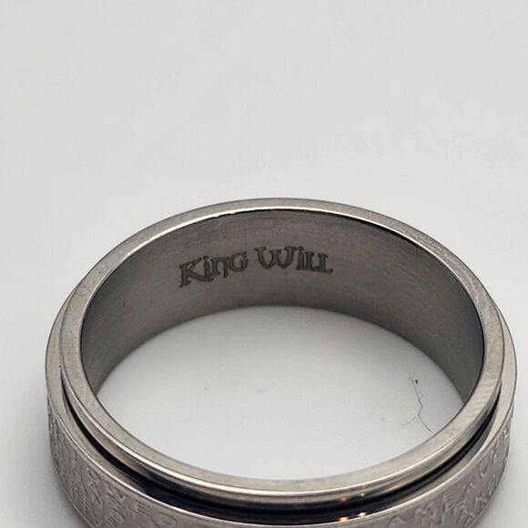 King Will Silver Tone The Lord's Prayer Fidget Ring (13) - Picture 6 of 7